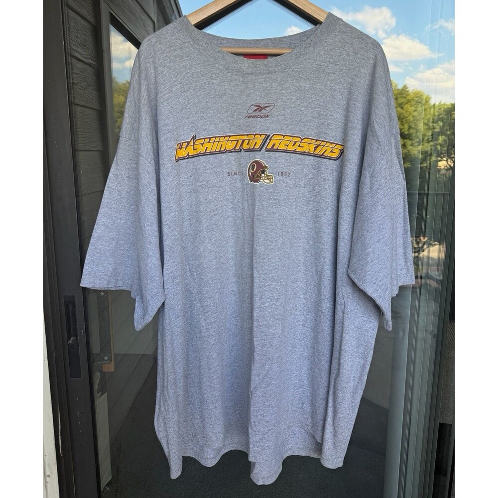 Reebok Washington Redskins T Shirt Men’s 2XL Gray NFL Football Vintage Logo